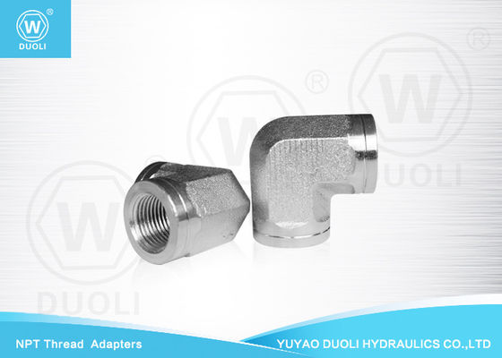 Hydraulische 90° Elleboog Vrouwelijke NPT Draadadapters, de Hydraulische Montage van de Staalpijp